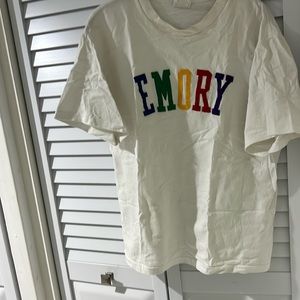 White vintage embroidered EMORY college tshirt   Smoke and pet free home